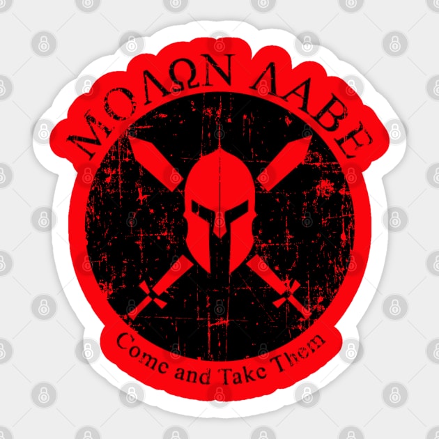 SPARTAN WARRIOR COME AND TAKE THEM Sticker by MuscleTeez